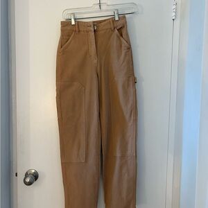 Tan Aritzia Straight Leg Cargo Pants